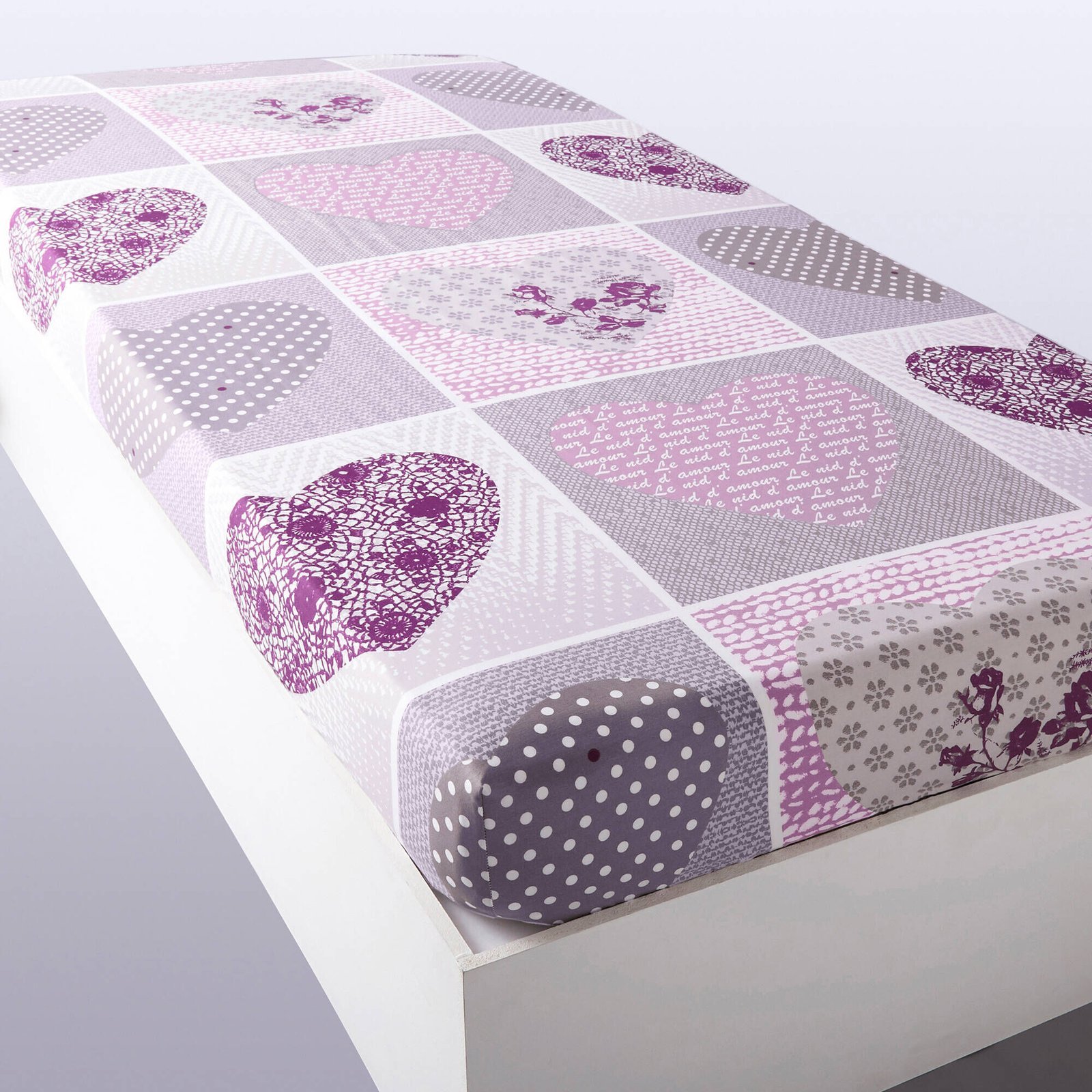 Linge de lit Lovely en coton imprimé coeurs – Image 6
