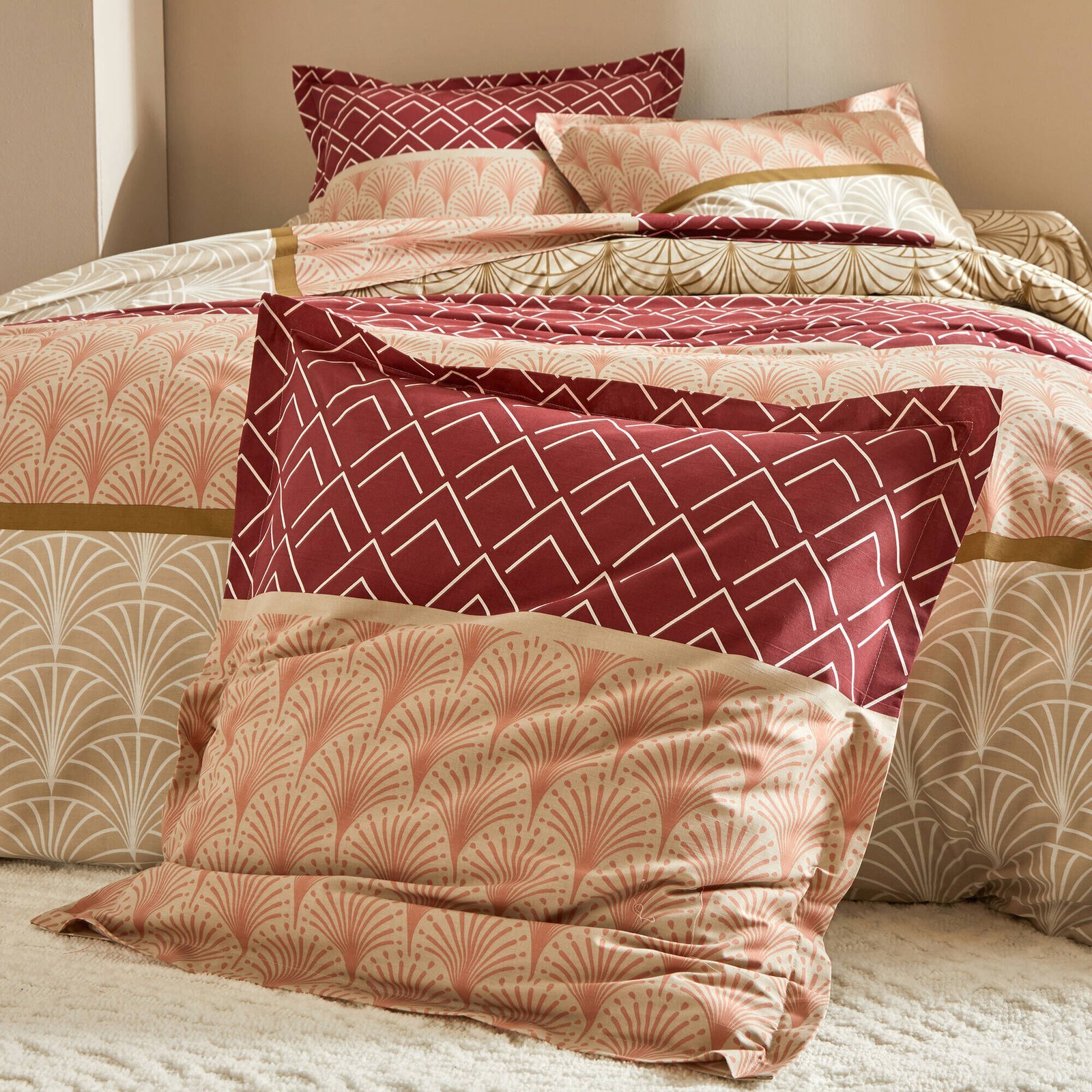 Colombine Linge de lit Eddy en coton à motifs graphiques – Image 5